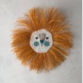 LION CROCHET CURRY-TURQUOISE FACE