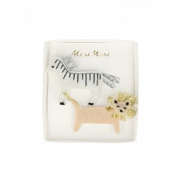 Meri Meri Hair Clips Zebra & Lion accessories 