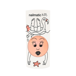 Naimatic Water Based Nail Polish for kids - Flamingo - Pearly neon coral accessories 