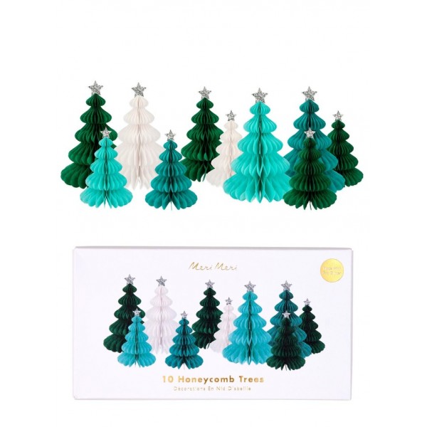 Meri Meri Διακοσμητικά Honeycomb Χριστουγεννιάτικα Δέντρα Christmas