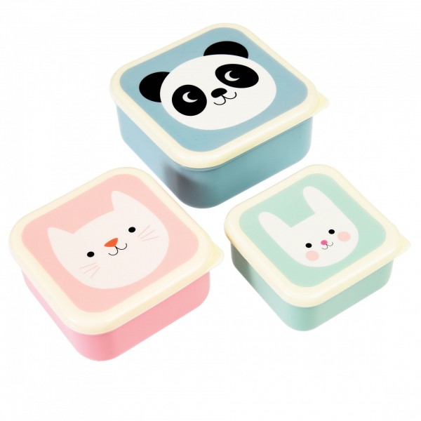 Lunch Boxes Set of 3 - Panda, Cat & Rabbit  accessories 