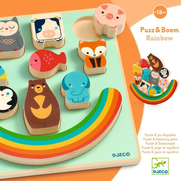 Djeco Toys and games Wooden Puzzles - Relief puzzles Puzz & Boom Rainbow Educational toys