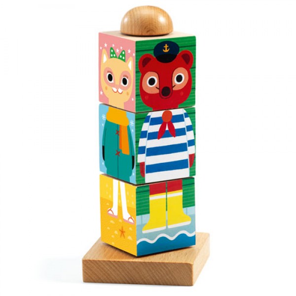 Djeco Wooden puzzles blocks Twistanimo