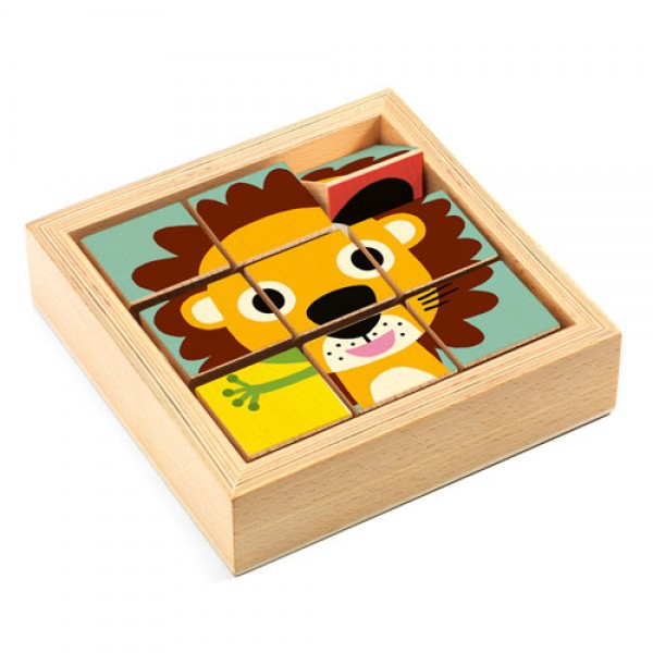 Djeco Wooden puzzles blocks Touranimo