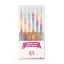 Djeco 6 pastel gel pens accessories 