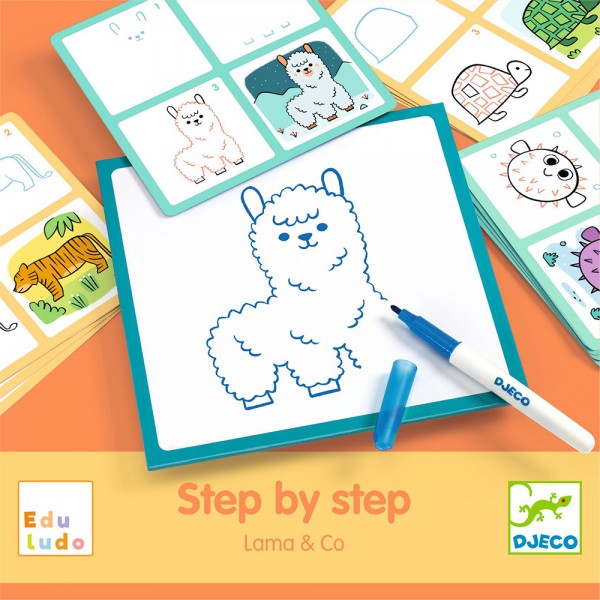 Djeco draw Step by Step Lama & Co Educational toys