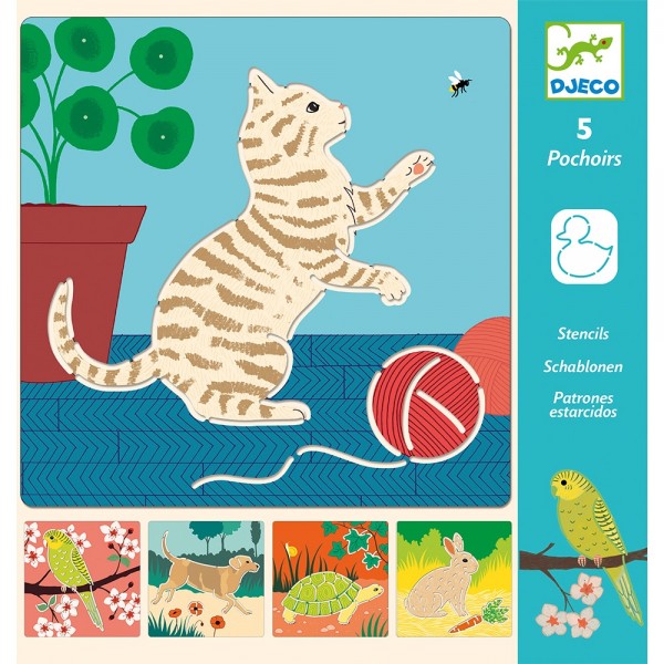 Djeco Small gifts for older ones - Stencils Cute companions Educational toys