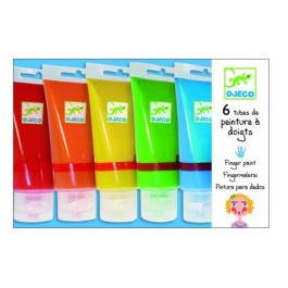 Djeco The colours 6 finger paint's tubes accessories 