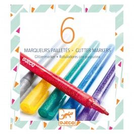 Djeco The colours 6 glitter markers accessories 