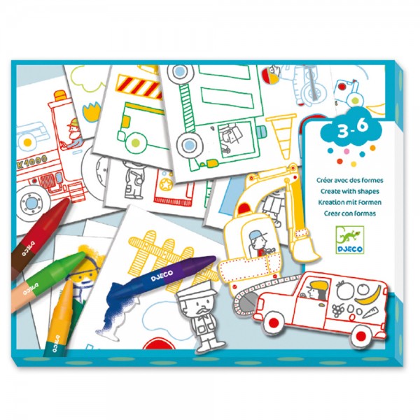 Design For little ones - Create with shapes A world to create, cars Educational toys