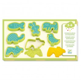 Djeco 3 to 6 years - Modelling 6 cookie cutters and 6 stamps pet animals Educational toys