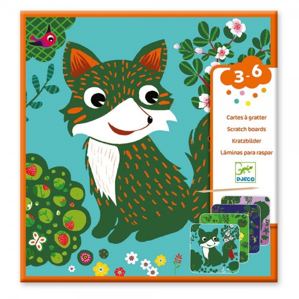 Djeco Small gift for little ones - Scratch cards Country creatures Educational toys