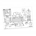 Set of 40 coloring placemats with activities, Les Popipop Educational toys