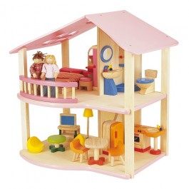 Wooden Doll House - Pink