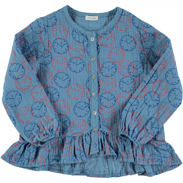 Blouse Ruffles - Clocks GIRL