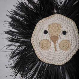 LION CROCHET Natural -Black FACE accessories 