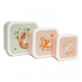 Petit Monkey lunchbox set of 3 - bear and his friend ΠΑΙΔΙΚΑ ΑΞΕΣΟΥΑΡ