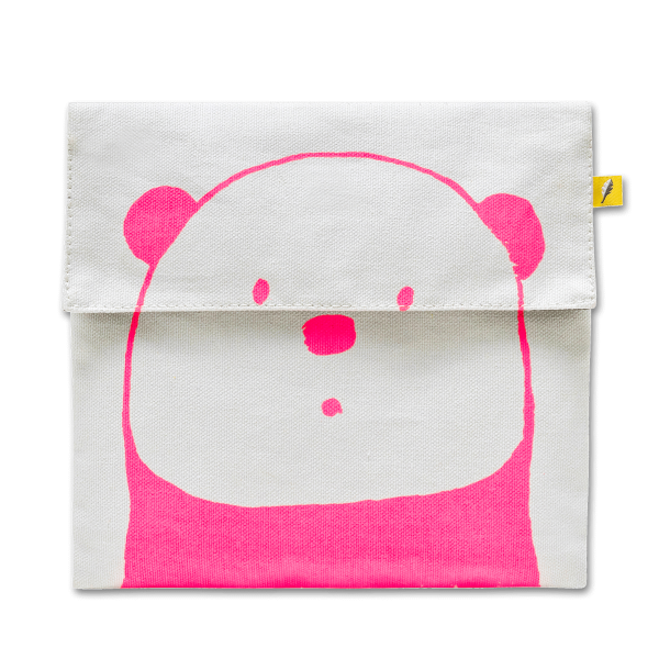 Fluf Flip Snack Bag Panda Pink Eco Friendly Snack Bags 