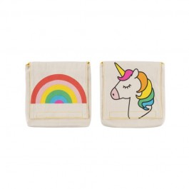 Fluf Organic Snack Packs set of 2 -   unicorn & rainbow, fluf, eco friendly lunch pots, 